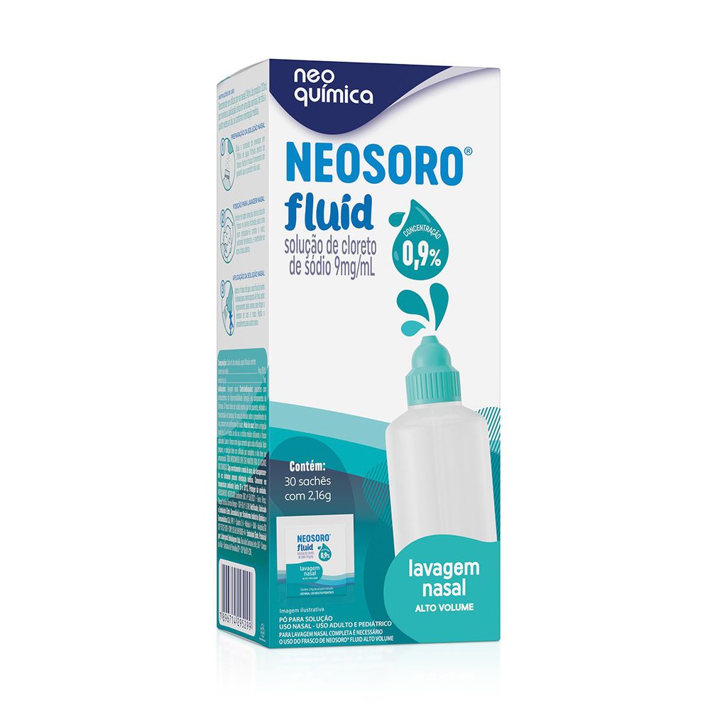 Descongestionante Nasal Neosoro Fluid Alto Volume 0,9% Pó para Solução 30 Sachês 2,16g