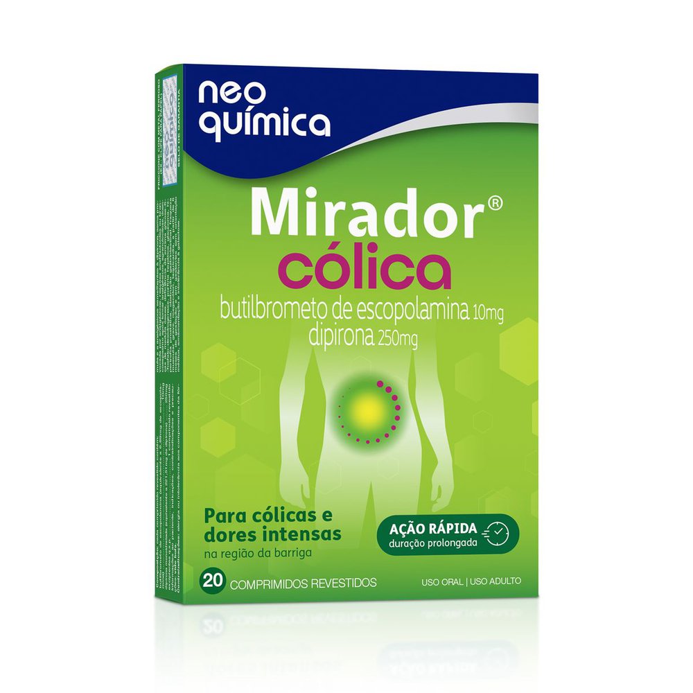 Mirador Cólica 10mg + 250mg 20 Comprimidos Revestidos