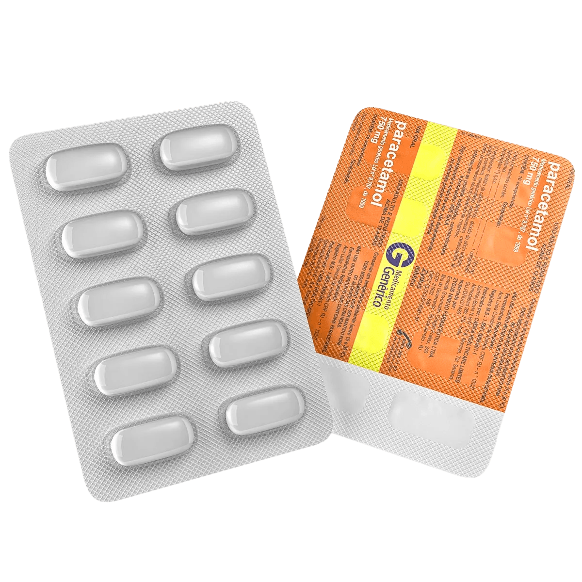 Paracetamol 750mg 10 Comprimidos Genérico Zydus Nikkho