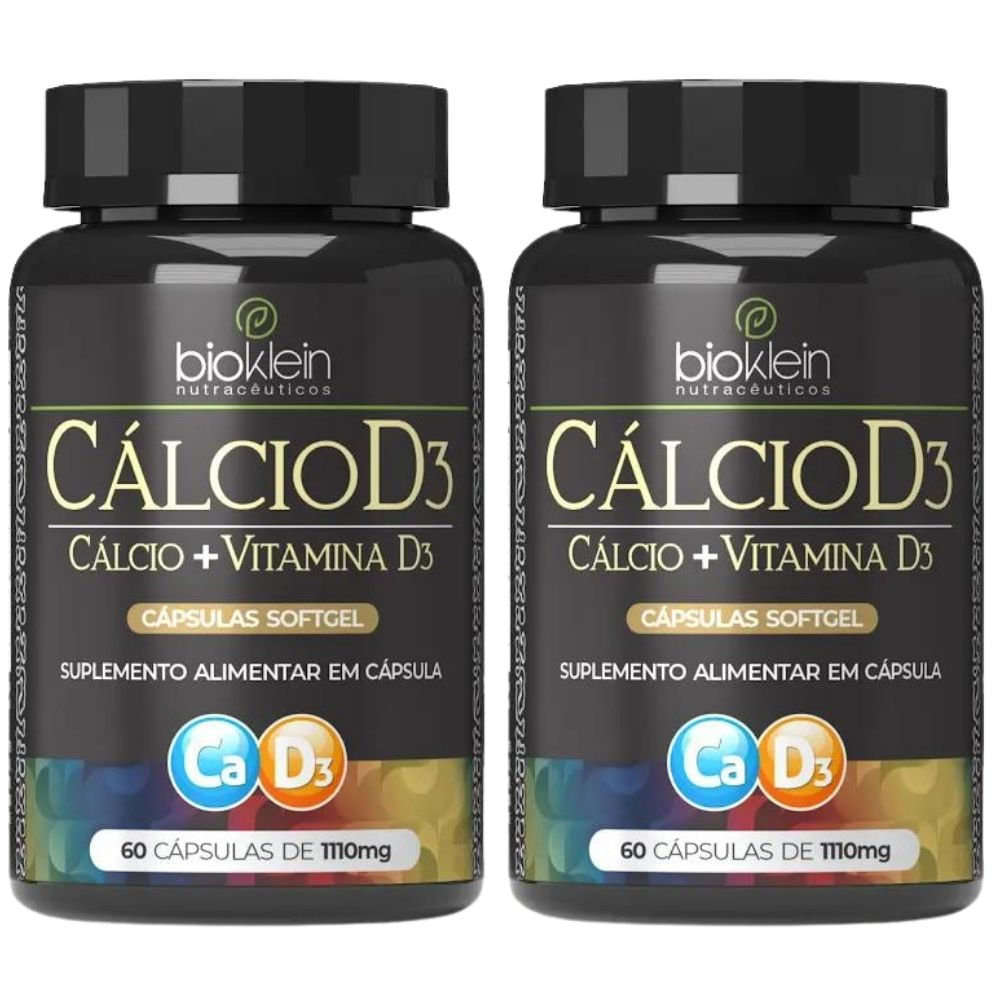 KIT 2x Cálcio D3 (Cálcio + Vitamina D3) 60 Cápsulas – Bioklein