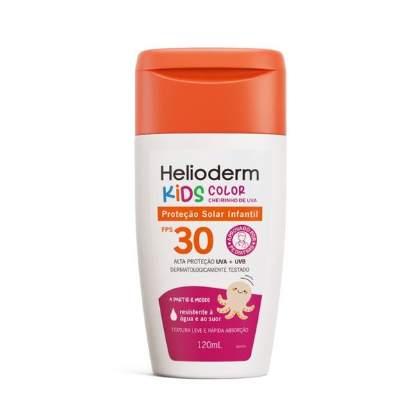 Protetor Solar Helioderm Suncare Kids Color FPS30 Cheirinho de Uva 120ml