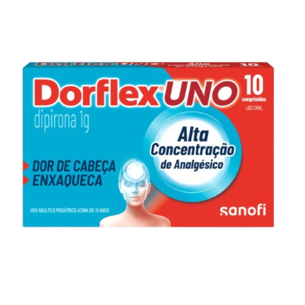 Dorflex UNO para Enxaqueca Dipirona Monoidratada 1g 10 Comprimidos