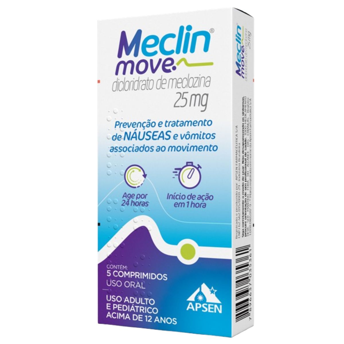 Meclin Move 25mg 5 Comprimidos