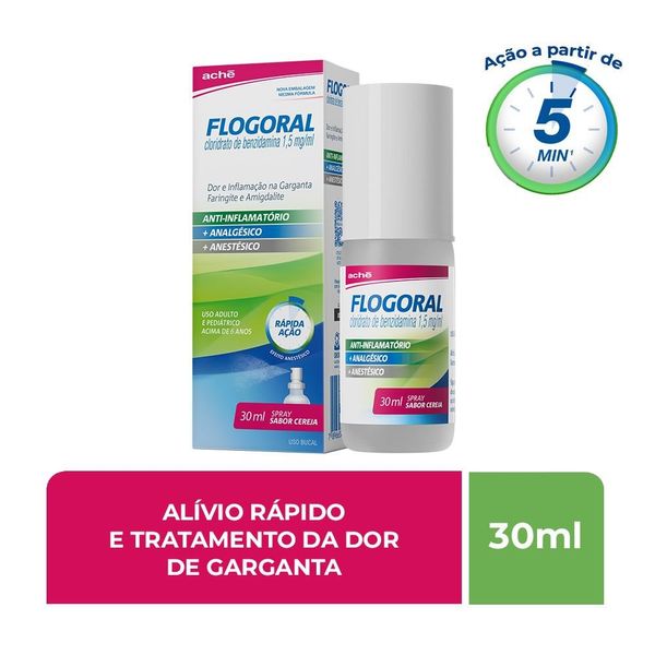 Flogoral 1,5mg/ml Sabor Cereja Colutório Spray 30ml