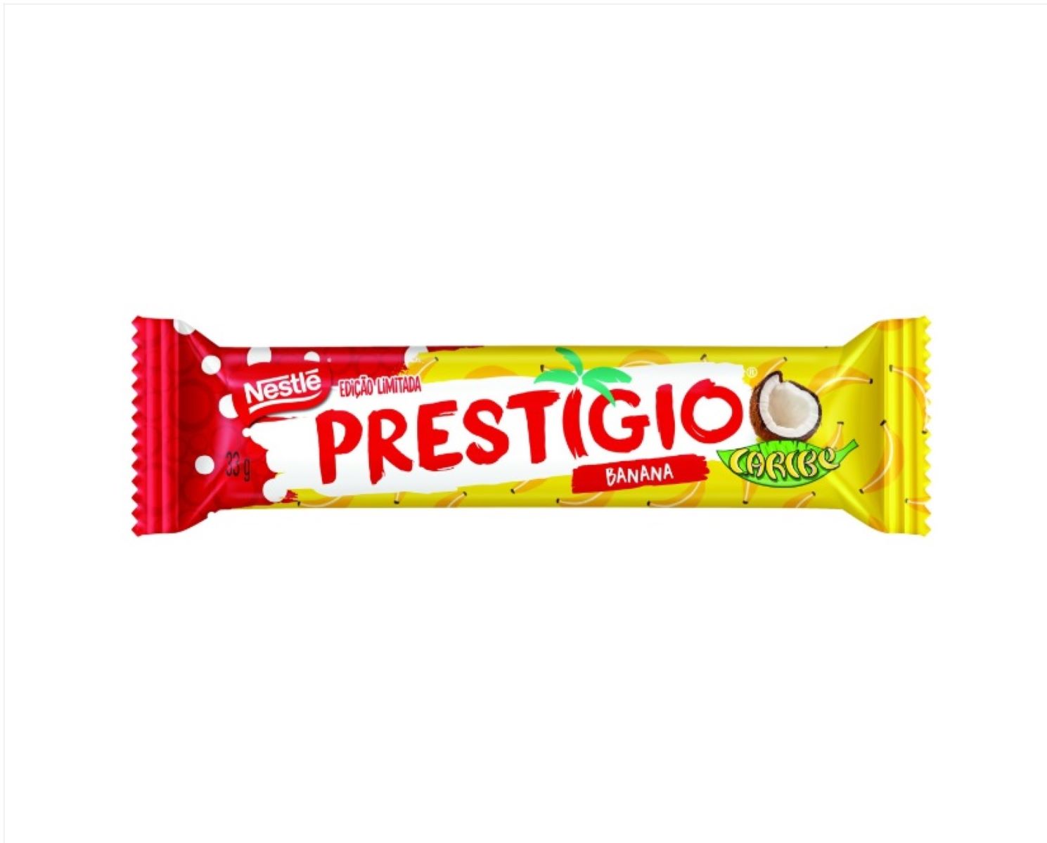 Chocolate Prestígio Caribe Recheado com Coco e Banana com Cobertura de Chocolate 33g