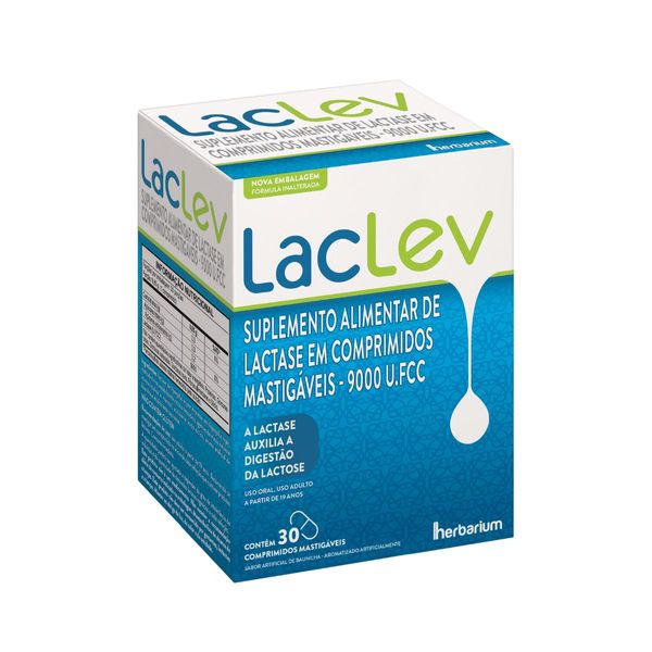 LacLev 9000 FCC ALU Sabor Baunilha 30 Comprimidos Mastigáveis