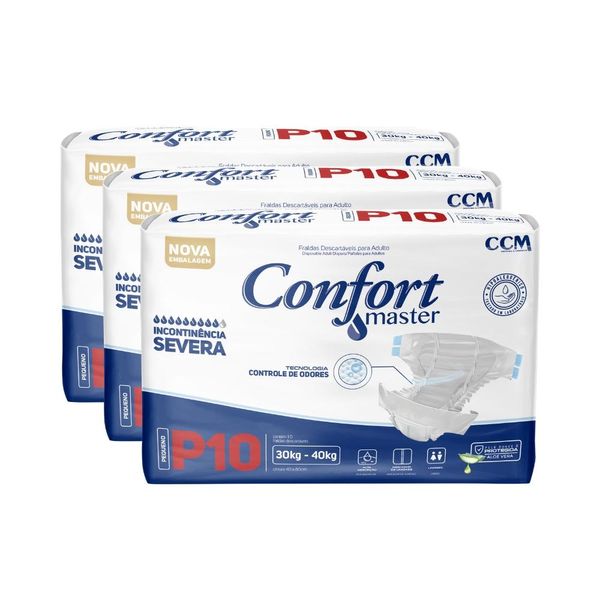 Fralda Geriátrica - Confort Master Regular - Incontinência - P - 3 Un