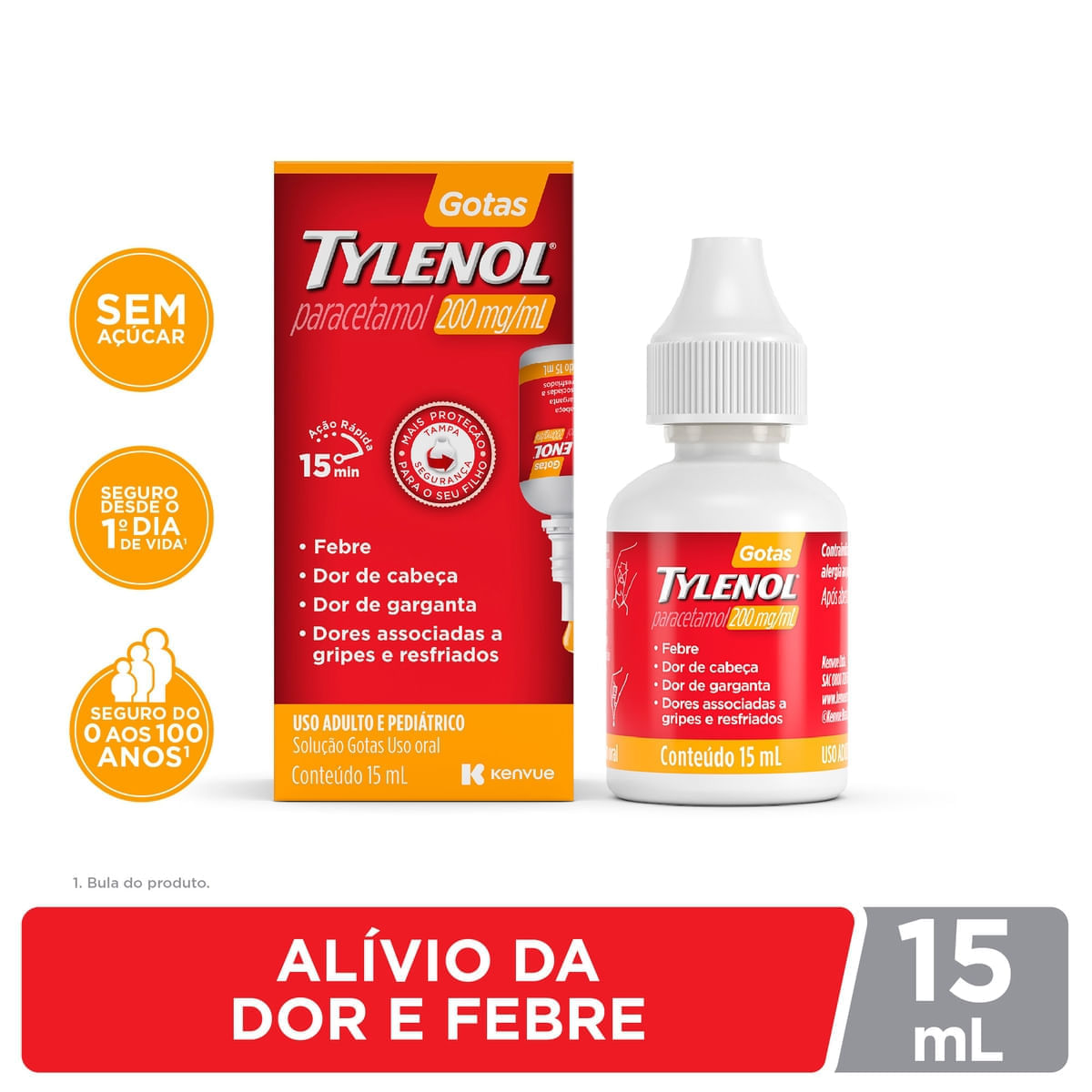 Tylenol 200mg/ml Solução Oral Gotas 15ml