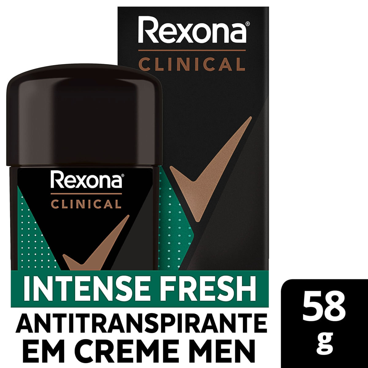 Antitranspirante Rexona Clinical Men Invisível 96h Intense Fresh Creme 58g
