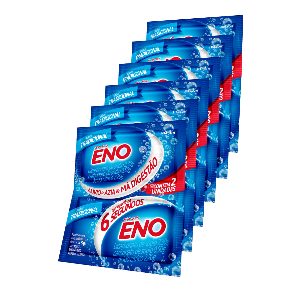 Kit Eno Sal de Fruta Sabor Tradicional 2 Envelopes 5g 6 Unidades