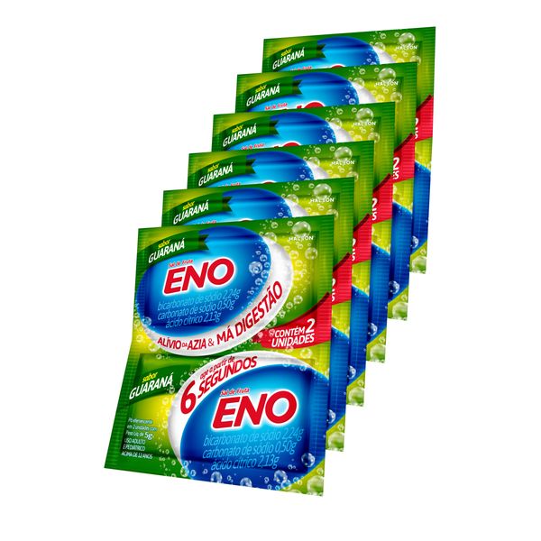 Kit Eno Sal de Fruta Sabor Guaraná 2 Envelopes 5g 6 Unidades