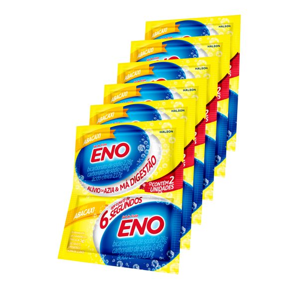 Kit Eno Sal de Fruta Sabor Abacaxi 2 Envelopes 5g 6 Unidades