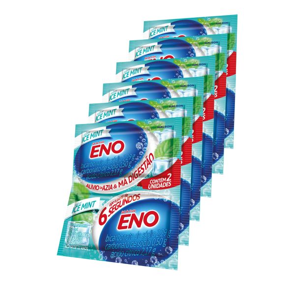 Kit Eno Sal de Fruta Sabor Ice Mint 2 Envelopes 5g 6 Unidades