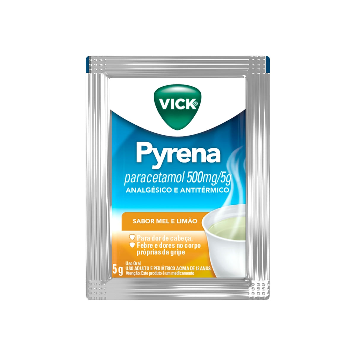 Vick Pyrena 500mg Sabor Mel e Limão Pó para Solução Oral 1 Envelope 5g