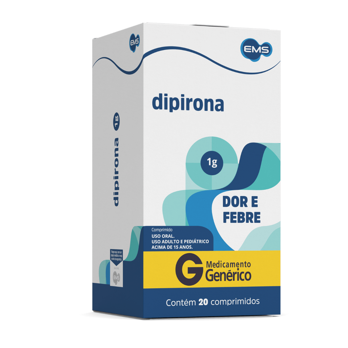 Dipirona Monoidratada 1g 20 Comprimidos Genérico EMS