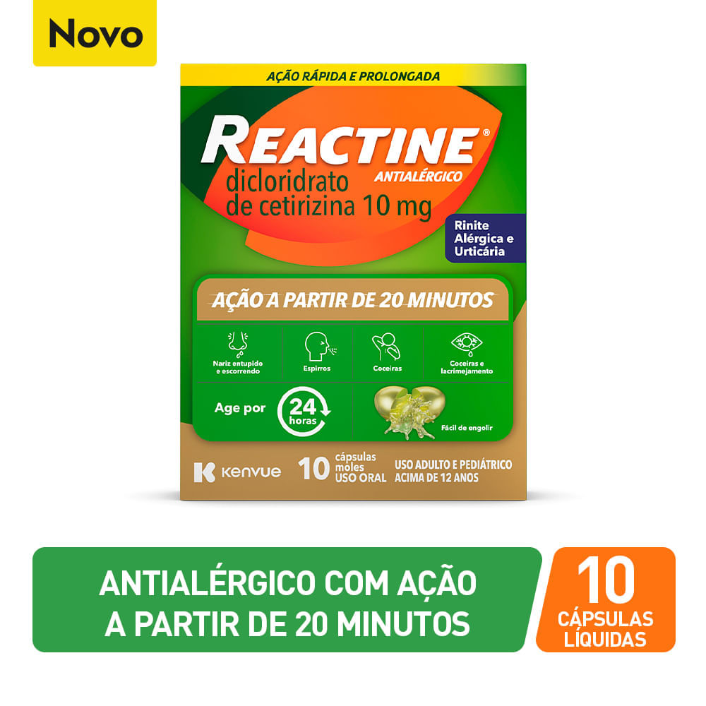 Antialérgico Reactine 10 Cápsulas