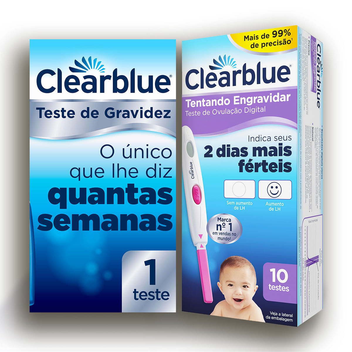 Kit Clearblue Teste De Gravidez Digital Clearblue 1 Uni + Teste De Ovulação Digital 10 Uni