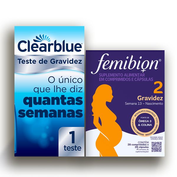 Kit Femibion 2 28 Comprimidos + 28 Cápsulas + Teste De Gravidez Digital Clearblue Com 1 Uni