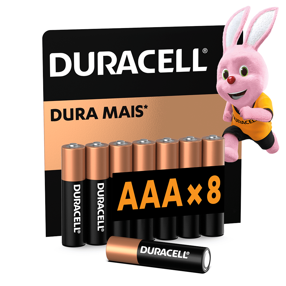 DURACEL PILHA PALITO C/8