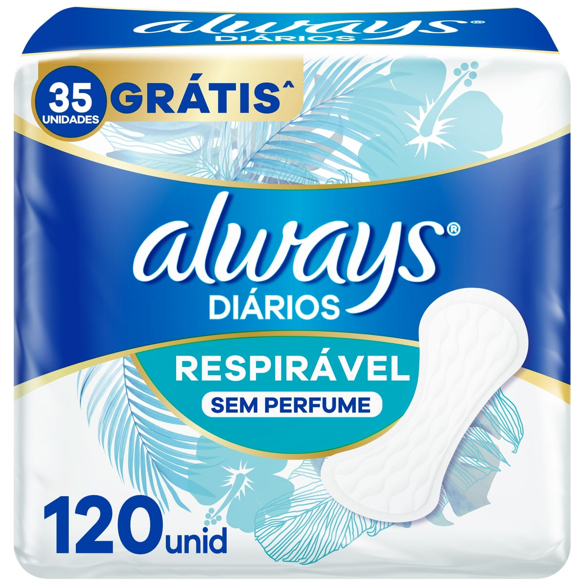 Protetor Diário Always Diários Respirável Sem Perfume 120 Unidades