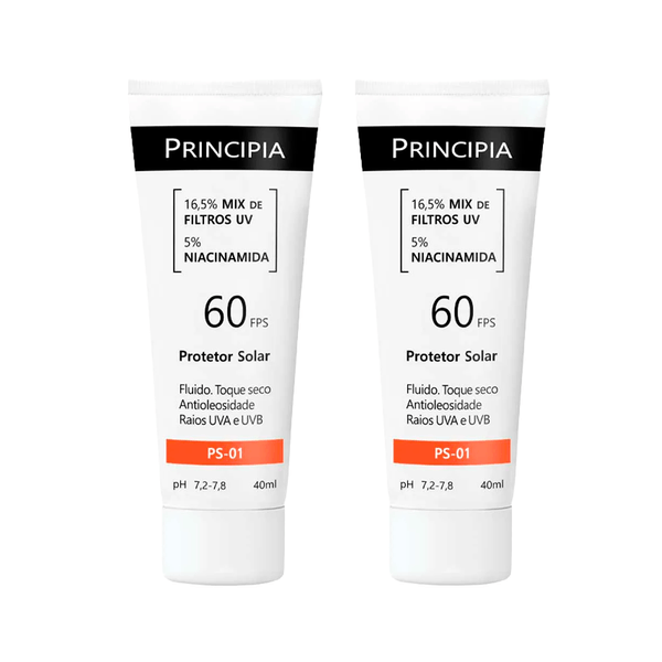 Kit Principia Protetor Solar PS-01 FPS60 40ml 2 Unidades