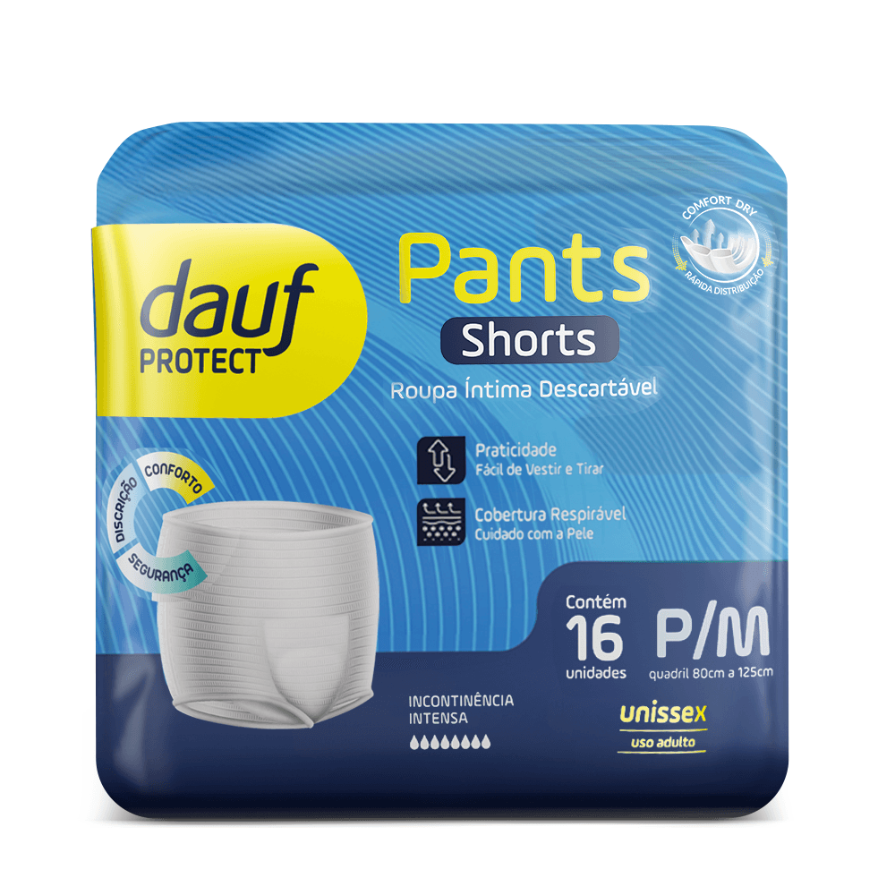 Roupa Íntima Descartável Dauf Pants Tam P/M 16 unidades