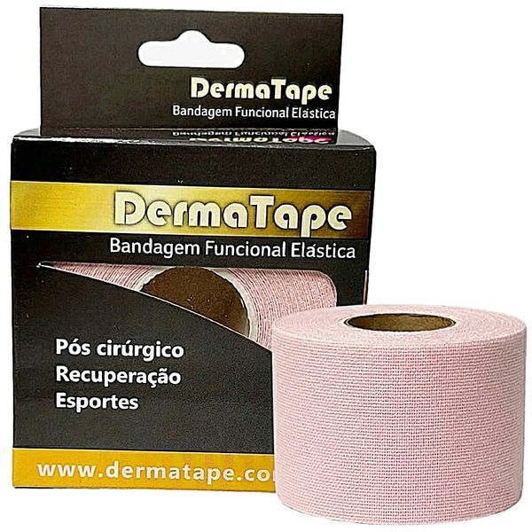 Bandagem Elástica Kinesio DermaTape 5cmx5m Rosa Bebê