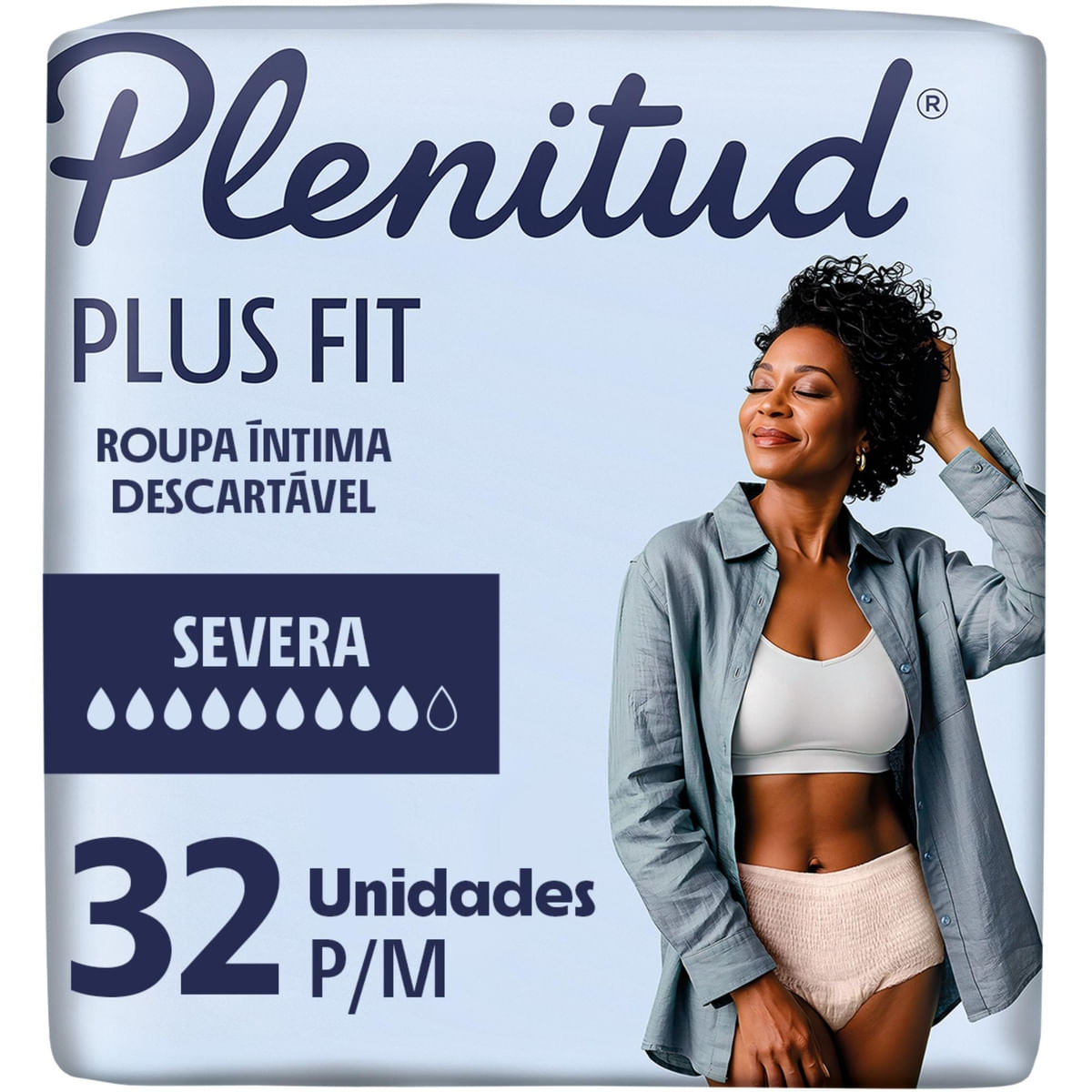 Roupa Íntima Descartável Plenitud Plus Livre De Vazamentos P/M 32 Unidades