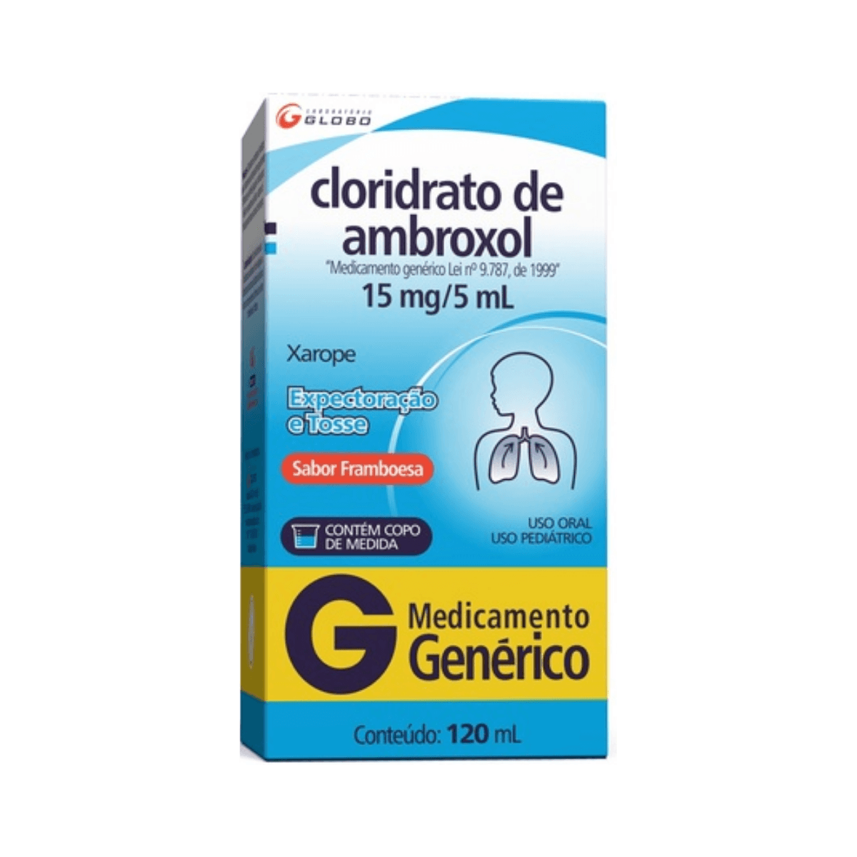 Cloridrato de Ambroxol 15mg/5ml Xarope Pediátrico 120ml Genérico Globo