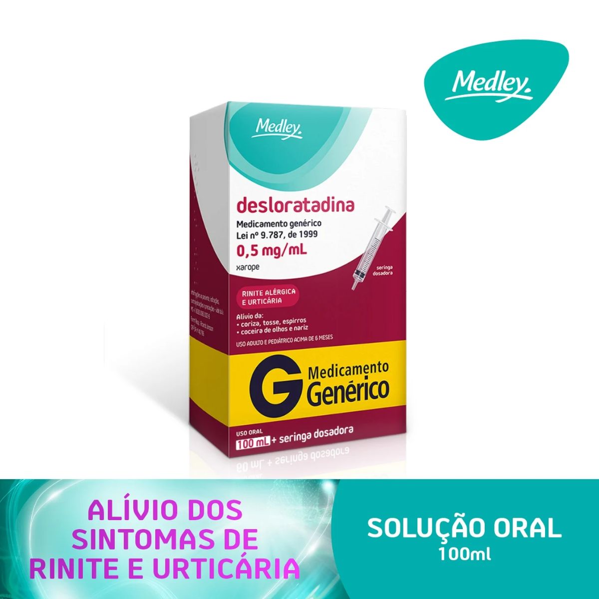 Desloratadina 0,5mg/ml Genérico Medley 100ml Xarope