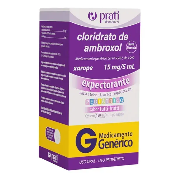 Xarope Cloridrato de Ambroxol 15mg/5ml 120ml Genérico Prati Donaduzzi