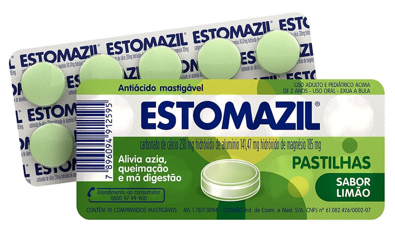 Estomazil Pastilha Sabor Limão Com 10 Comprimidos Mastigáveis - Pague Menos