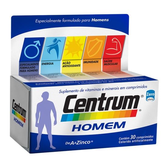 Centrum Multivitamínico De A A Zinco Homem Com 30 Comprimidos