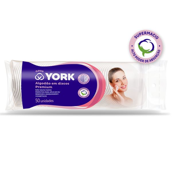 Algodão em Disco York Premium Duo Face 50 Unidades