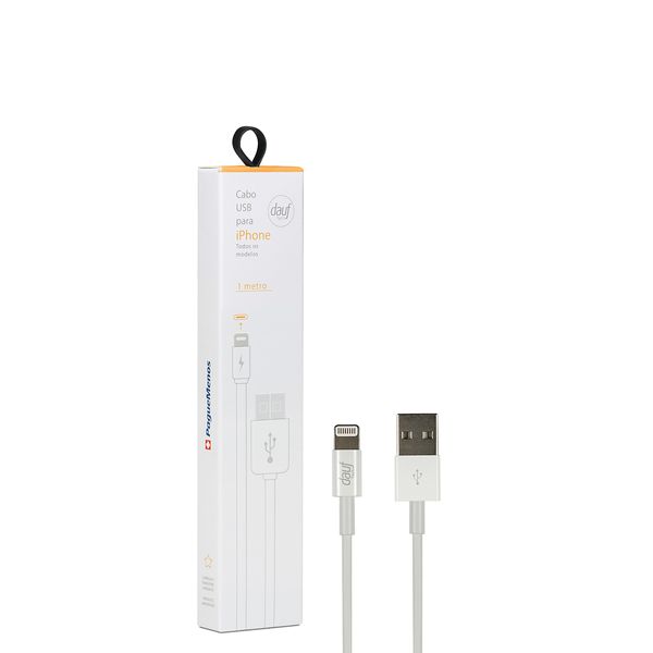Cabo Iphone Dauftech Branco 1 Metro