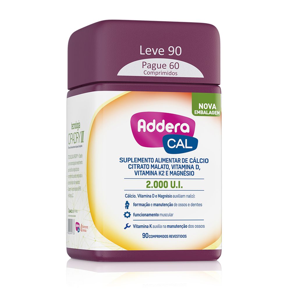 Vitamina Addera Cal 2000UI 90 Comprimidos Revestidos