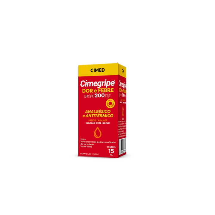 Cimegripe Dor E Febre 200mg Gotas Sabor Laranja 15ml
