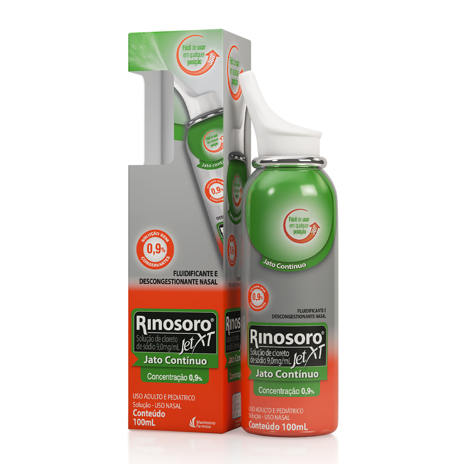 Rinosoro Jet XT 0,9% Jato Contínuo Spray Nasal 100ml