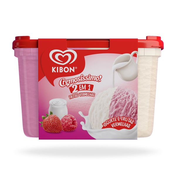 Sorvete Kibon Cremosíssimo 2 Em 1 Iogurte E Frutas Vermelhas Pote 2l