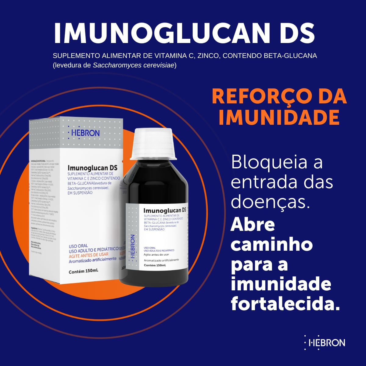 Imunoglucan DS Sabor Tutti-Frutti Líquido 150ml + Copo Dosador