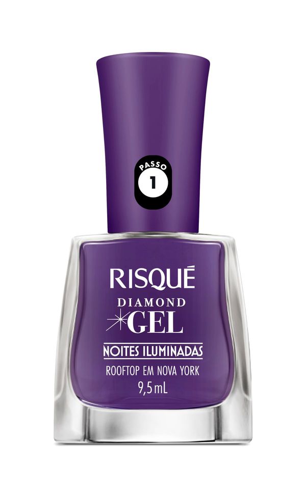 Esmalte Risqué Diamond Gel Noites Iluminadas Rooftop em Nova York Cremoso 9,5ml