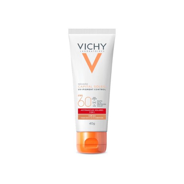 Protetor Solar Facial Vichy Capital Soleil UV Pigment Control FPS60 Antimanchas 3 em 1 Cor 3.0 40g