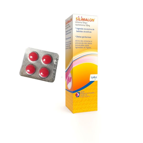 Silimalon 100mg + 70mg 4 Comprimidos Revestidos