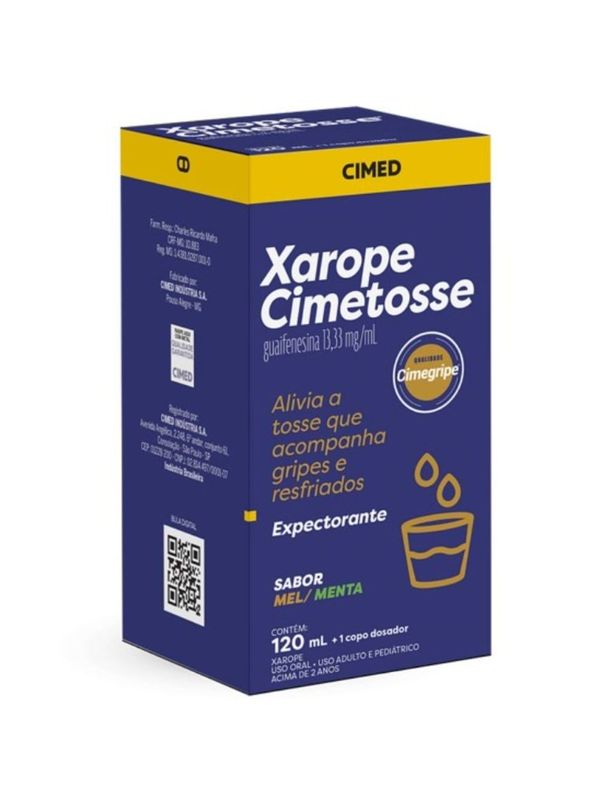 Cimetosse 13,33mg/ml Sabor Mel e Menta Xarope 120ml + Copo Dosador