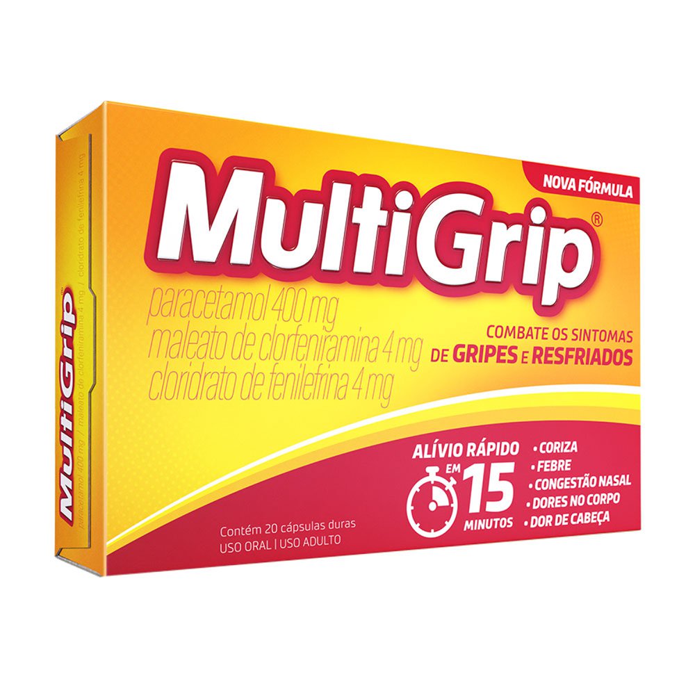 Multigrip 400mg + 4mg + 4mg 20 Cápsulas Duras