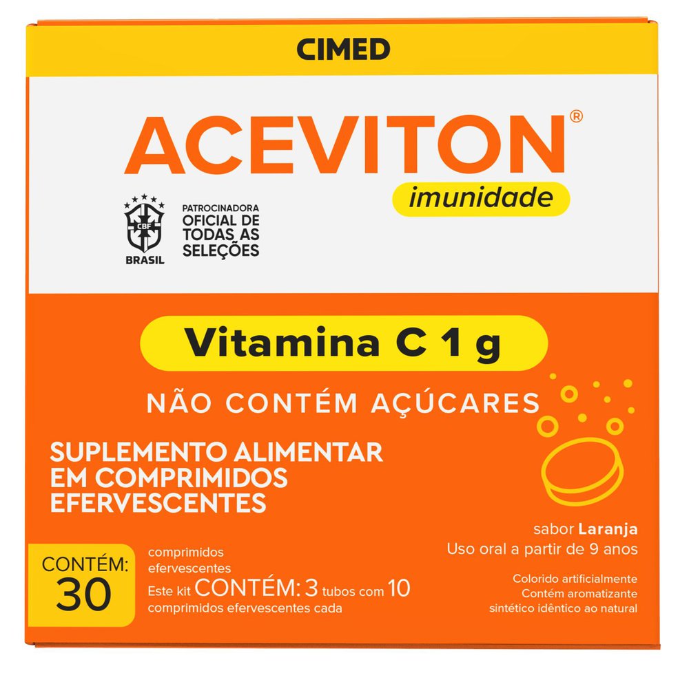 Vitamina C Aceviton 1G 30 Comprimido Efervescente