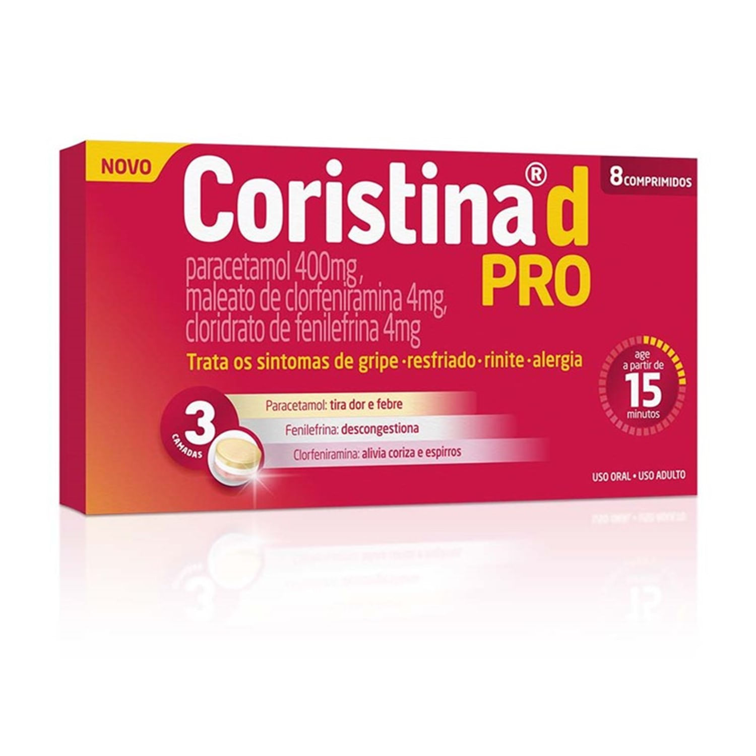 Coristina D Pro 400mg + 4mg + 4mg 8 Comprimidos