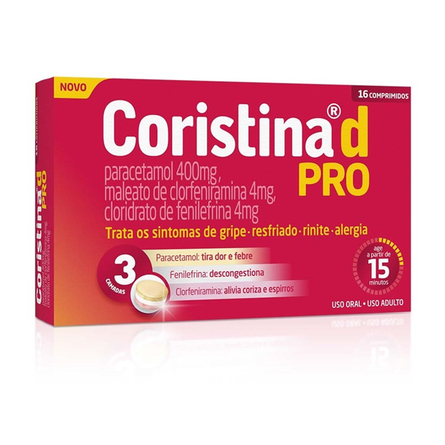 Coristina D Pro 400mg + 4mg + 4mg 16 Comprimidos