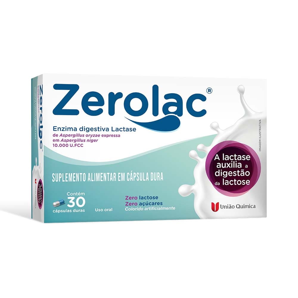 Zerolac 10000 FCC Sem Açúcar 30 Cápsulas Duras