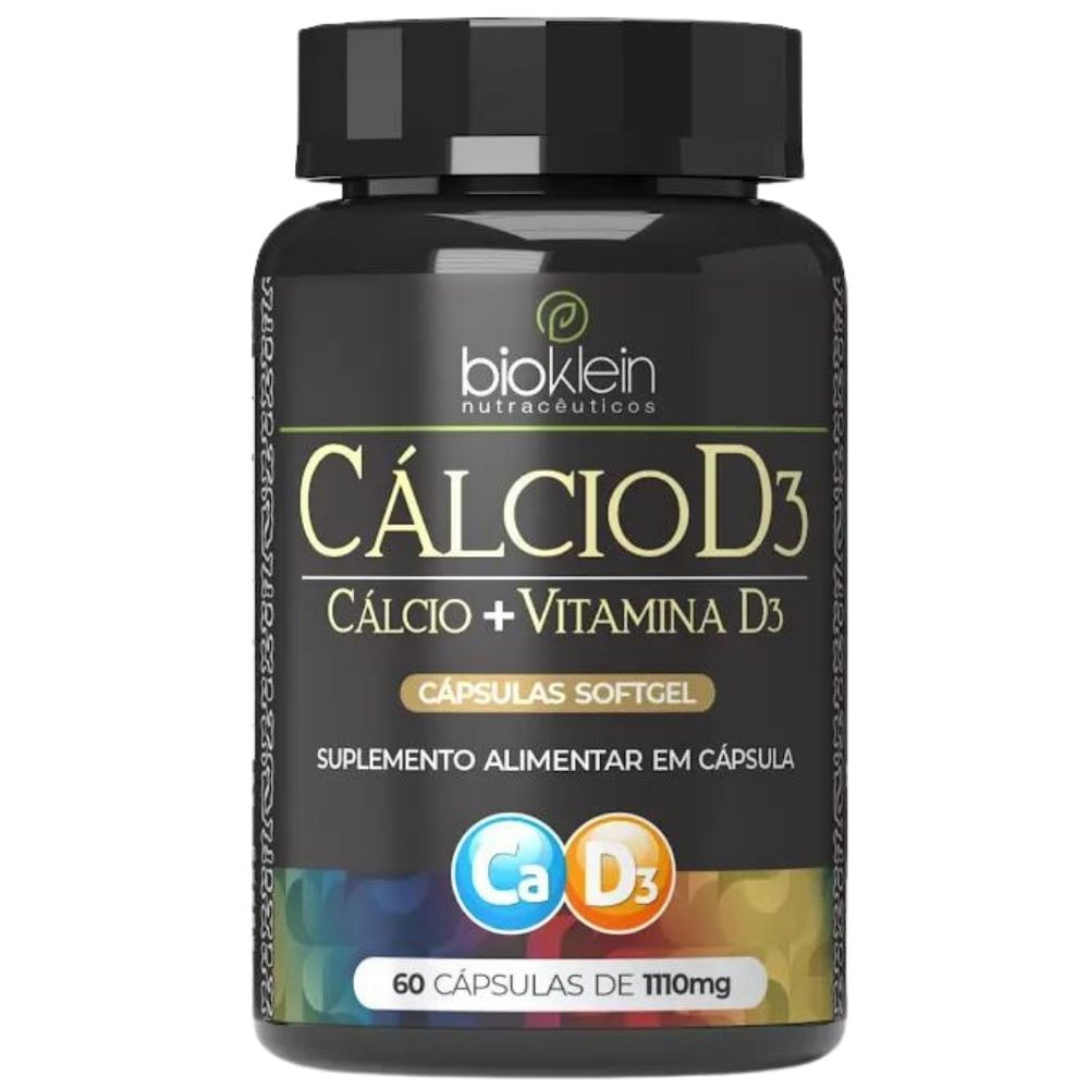 Cálcio D3 (Cálcio + Vitamina D3) 60 cápsulas - Bioklein